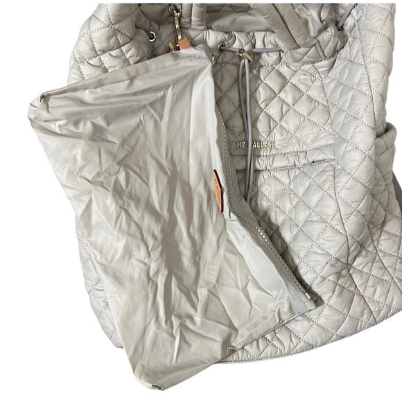 MZ WALLACE Metro Convertible Quilted Nylon Water Resistant Grey Backpack Women’s - Picture 10 of 12